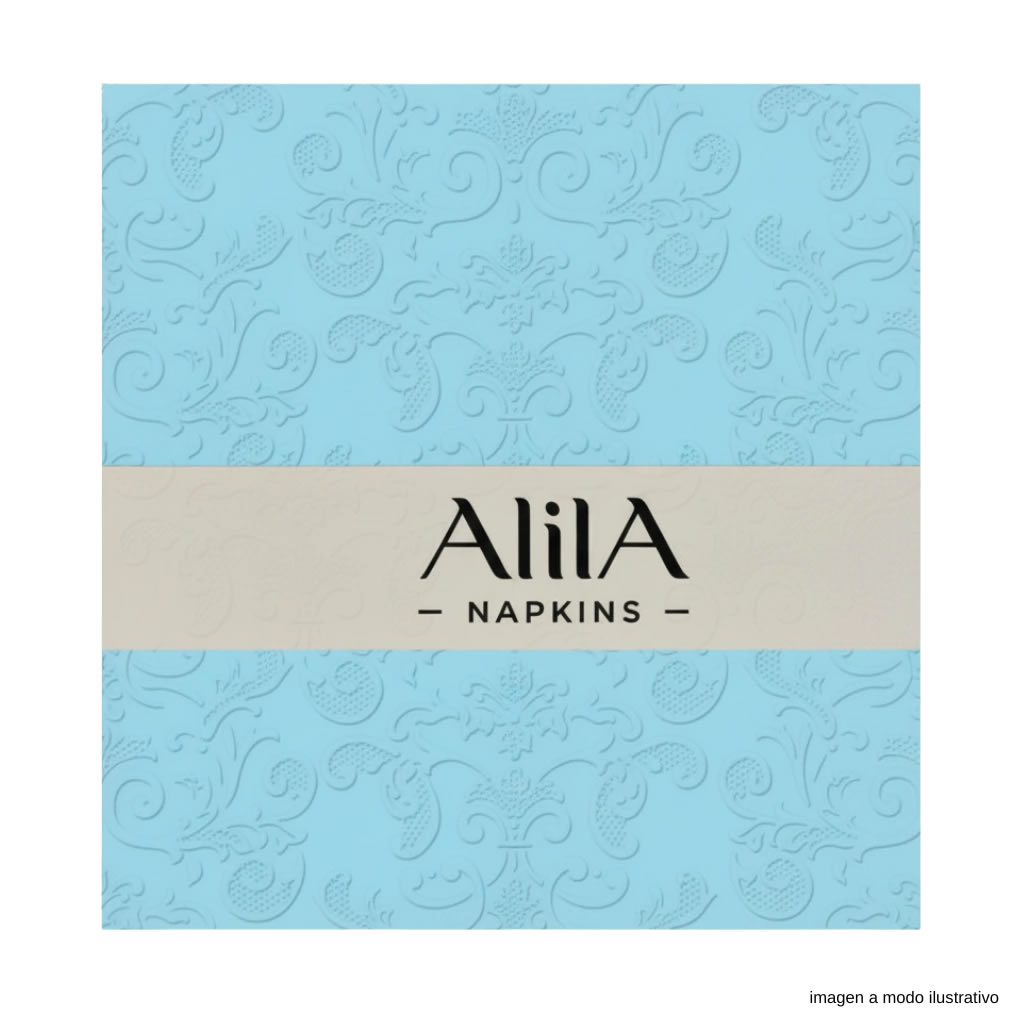 vasonuevo8 Servilleta Premium Texturada Papel Relieve Nacarado Celeste 33x33 Trae 20 Unidades. - Imagen 1