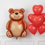 GLOBO XL OSO 90 cm Metalizado. Marron Claro y Marron Oscuro. Apto Helio - Imagen 2