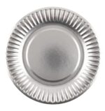 Plato Polipapel ACANALADO Pleno  Stamping PLATA 23cm. x 10 Unidades. - Imagen 2