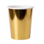 Vaso Polipapel Metalizado  Dorado Pleno Trae 10 Unidades. - Imagen 2