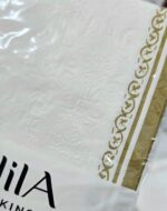Servilleta Premium Texturada Papel Relieve Nacarado Blanco y Simil Dorado 33x33  Trae 20 Unidades. - Imagen 2