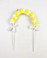 Topper ARCADA DE POMPONES Amarillo y Blanco Comunion - Imagen 2
