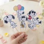 Toppers  SNOOPY  x 5 Modelo Con Globito