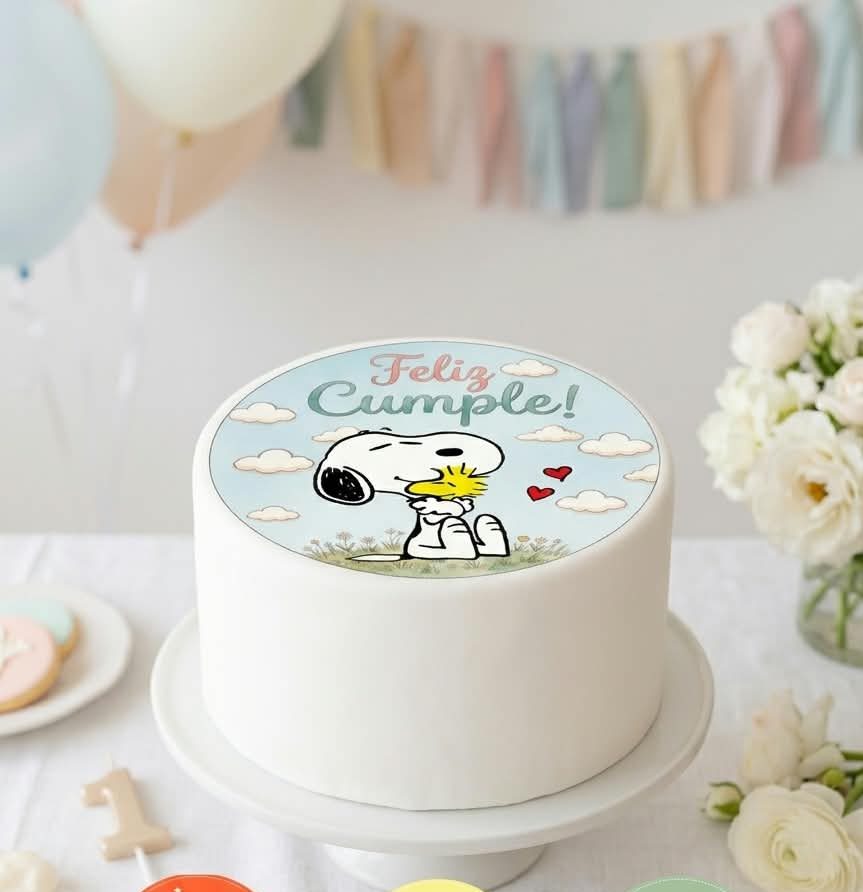 WhatsApp Image 2026-08-29 at 16.28.40 (3) Fototorta/Adorno de Torta Lamina Aro SNOOPY Modelo Celeste - Imagen 1