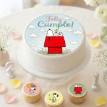 Fototorta/Adorno de Torta Lamina Aro SNOOPY Modelo Rojo