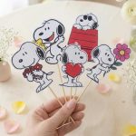 Toppers  SNOOPY  x 5 Modelo Con Flor