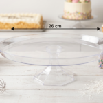 Alzada Posatorta Cristal MODELO ROMA. Plastico Super Resistente. Diametro 26 cm.