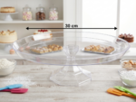 Alzada Posatorta Cristal MODELO ROMA. Plastico Super Resistente. Diametro 30 cm.