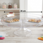Alzada Posatorta Cristal MODELO ROMA. Plastico Super Resistente. Diametro 30 cm.