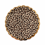 Plato Polipapel ANIMAL PRINT  x 8 Stamping Dorado
