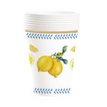 Vasos  Polipapel DOLCE VITA LIMONES Con Stamping Dorado x 8 Unidades - Imagen 3