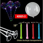 Globo Burbuja LED Blanca con Palito y Mango de Color. No Trae Pilas. - Imagen 2