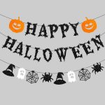 Banderin Guirnalda HAPPY HALLOWEEN CON BRILLO Y FORMAS