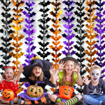 Cortina Metalizada Tricolor HALLOWEEN:  MURCIELAGOS