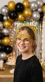 Set de Vincha + Anteojo FELIZ CUMPLEAÑOS DORADO - Imagen 2