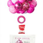 Set de Globos 50 Piezas: Perlados Chromos  Confetti  y Cinta Link: ROSAS Y BLANCO