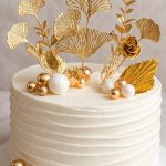 Cake Topper Set ROSAS + ESFERAS DORADAS Y BLANCAS ABANICOS 21PIEZAS