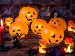 Globos Halloween  CALABAZAS LUMINOSAS X 5 - Imagen 2