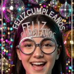 Set de Vincha + Anteojo FELIZ CUMPLEAÑOS PLATEADO