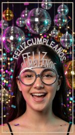 Set de Vincha + Anteojo FELIZ CUMPLEAÑOS PLATEADO