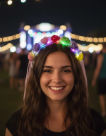 Tiara de FLORES MULTICOLORES CON LED
