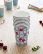 Vaso Polipapel  CHERRY PICNIC CUADRILLE X 8 Unidades