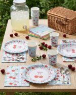 Vaso Polipapel  CHERRY PICNIC CUADRILLE X 8 Unidades - Imagen 2