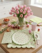 Plato  Polipapel  JARDIN DE TULIPANES  X 8 Unidades 20 cm Diametro - Imagen 2