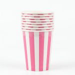 Vasos Polipapel RAYADO ROSA. x8 Unidades.