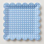 Plato/Bandeja Polipapel CUADRILLE CELESTE. x 8 Unidades. Mide 26x26 cm