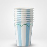 Vasos Polipapel ONDAS CELESTE. x8 Unidades.