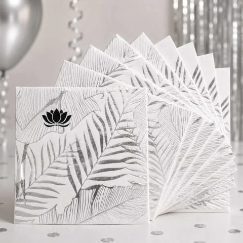 WhatsApp Image 2026-09-16 at 13.26.55 Servilletas Hojas Palma Stamping Plateado x12 - Imagen 1