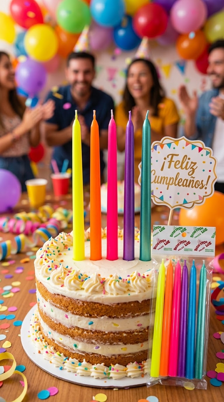 WhatsApp Image 2026-09-16 at 14.09.07 Set Velas Perladas Gruesas Fluor Multicolor x 6 Unidades - Imagen 1