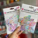 Mariposas Luxury Color x 6 Unidades Surtidas. Borde Metalizado Plata Iridiscente