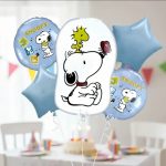 Set de Globo Metalizados  SNOOPY x 5. Apto Helio