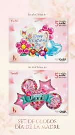 Set de Globos DIA DE LA MADRE.  4 Modelos. Traen 5 Globos Igual a las Fotos de los Modelos.