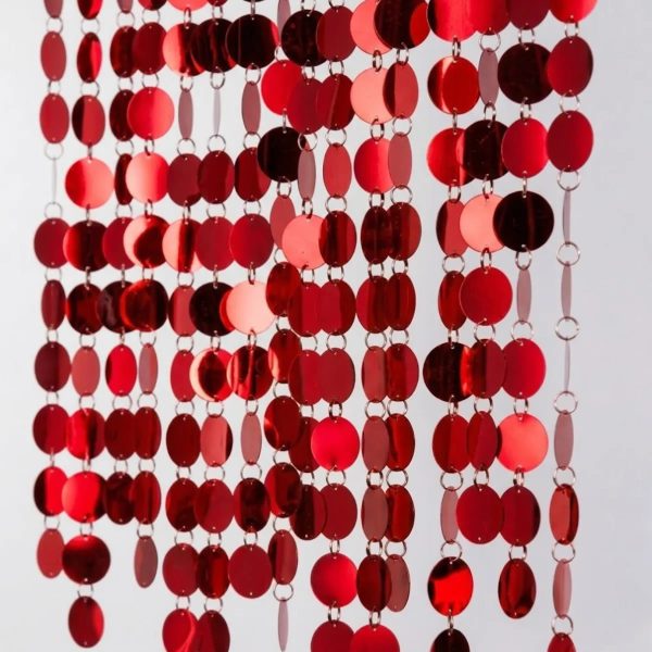 Packs de 10 Tiras de LENTEJUELAS ROJAS  Para Armar Cortinas o Multiple Uso.