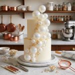 Cake Topper ESFERAS CRISTAL BLANCAS x 6. Varias Medidas.