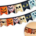 Banderin de Tela HALLOWEEN MOUNSTRUOS VARIADOS