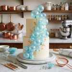 Cake Topper ESFERAS CRISTAL CELESTES  x 6. Varias Medidas.
