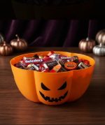 Bowl  de Plastico  Golosinera Halloween: CALABAZA. Viene en 3 Colores: Naranja Violeta o Negra. - Imagen 4