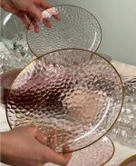 Platos PREMIUN LUJO MODELO VINTAGE ROSE CRISTAL  . De Plastico Resistente Reutilizable con Stamping x 10. Diametro 26  cm. - Imagen 3