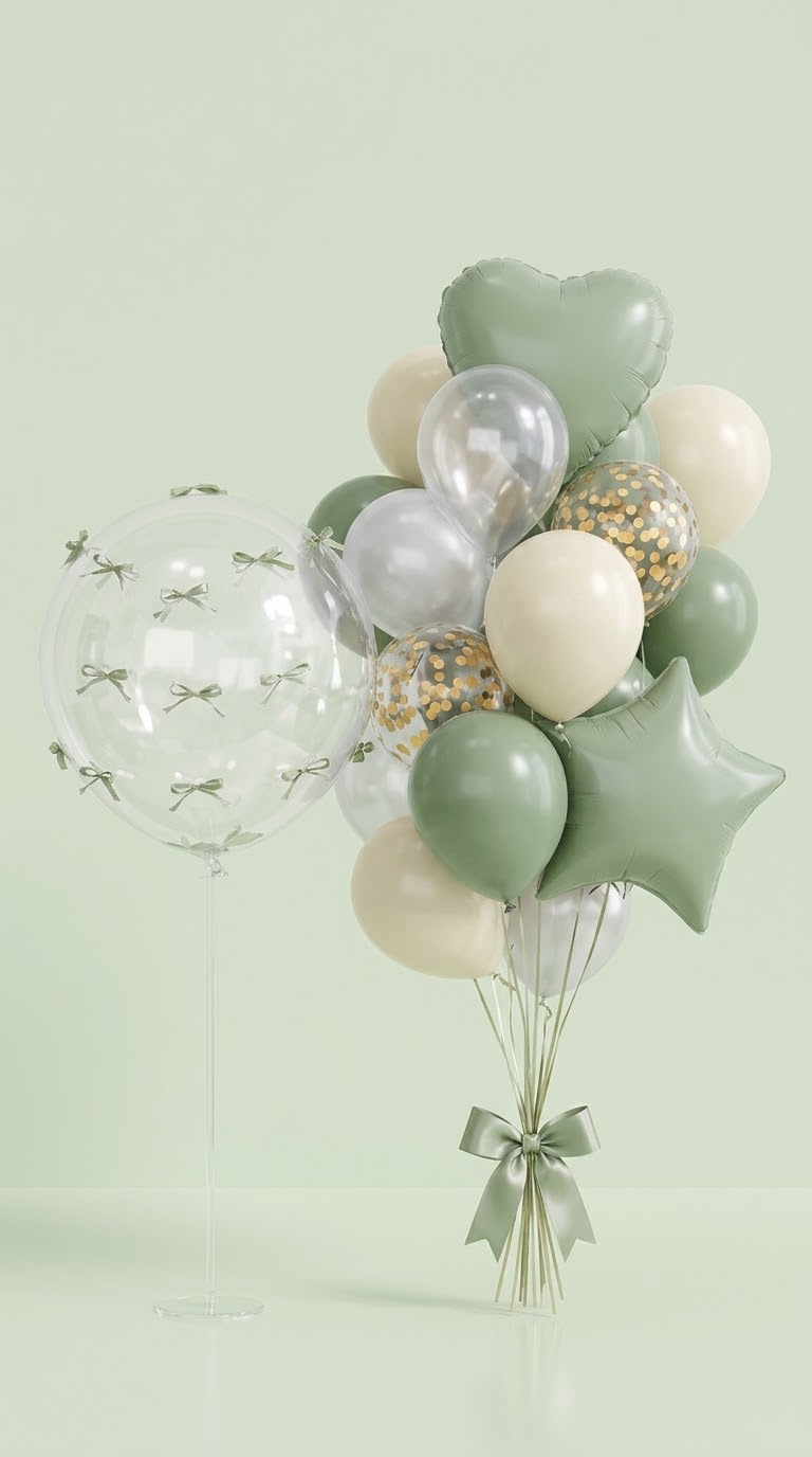 WhatsApp Image 2026-10-23 at 15.01.08 (1) Set DE GLOBOS COQUETTE 35PCS CORAZON/ESTRELLA VERDE DORADO - Imagen 1
