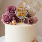 Cake Topper Set FLORES + HOJAS + ESFERAS Y HAPPY BIRTHDAY  12 Piezas